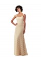 Best Lace A-Line Long Bridesmaids Dress with Satin Waistband UK