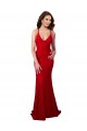 Best Low Back V-Neckline Floor Length Formal Lace Bridesmaid Dress / Prom Dress UK