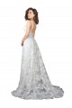 Best Plunging V-Neckline Wedding Dress with Slit UK