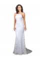 Best Mermaid Fitted High Neck Low Back Fishtail Wedding Dress UK