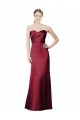 Best Strapless Satin Bridesmaid Dress with Asymmetrical Draped Bodice UK
