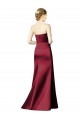 Best Strapless Satin Bridesmaid Dress with Asymmetrical Draped Bodice UK
