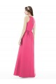 Best Jewel Neck Keyhole Back Sleek Long Satin Bridesmaid Dress UK