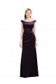 Best Off The Shoulder Long Satin Bridesmaid Dress with Asymmetrical Pleated Bodice UK