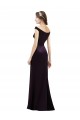 Best Off The Shoulder Long Satin Bridesmaid Dress with Asymmetrical Pleated Bodice UK