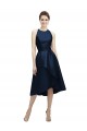 Best Halter Neck Short Tea Length Sleeveless Satin Bridesmaid Dress UK