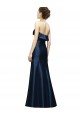 Best Long Strapless Satin Bridesmaid Dress with Pleated Cuff Neckline UK