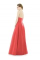 Best Sheer V-Neck Tulle Illusion Long Satin Bridesmaid Dress UK