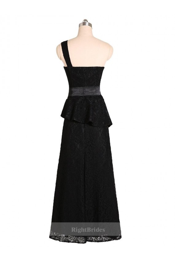 Best Long One Shoulder Satin Bridesmaid Dress with Bow Ties UK