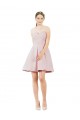 Best Short Knee Length Sweetheart Satin Cocktail Bridesmaid Dress UK