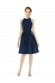 Best Short Halter Cocktail Length Luxe Satin Cocktail Bridesmaid Dress UK