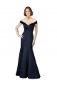 Best Fit and Flare Satin Bridesmaid Dress / Prom Dress with Off the Shoulder Neckline UK