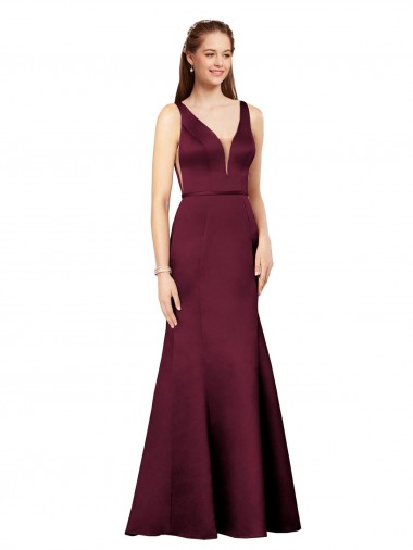 Best Sexy Formal Satin Bridesmaid Dress / Prom Dress with Side Cutouts UK