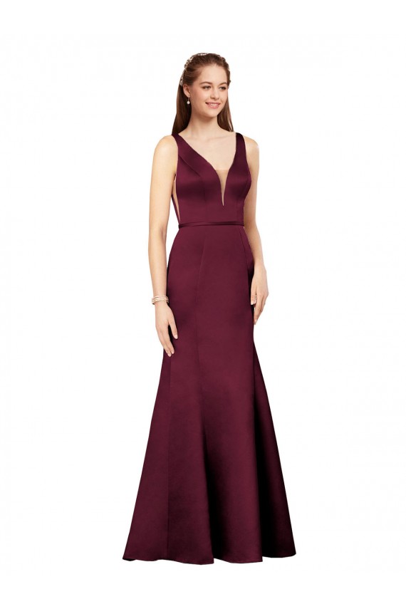 Best Sexy Formal Satin Bridesmaid Dress / Prom Dress with Side Cutouts UK