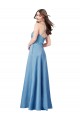 Best Crossing Strap Back Pleated Bodice Long Formal Satin Bridesmaid Dress / Prom Dress UK