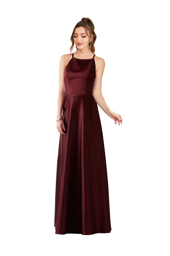 Best Sleek Satin Bridesmaids Dress with Pockets UK
