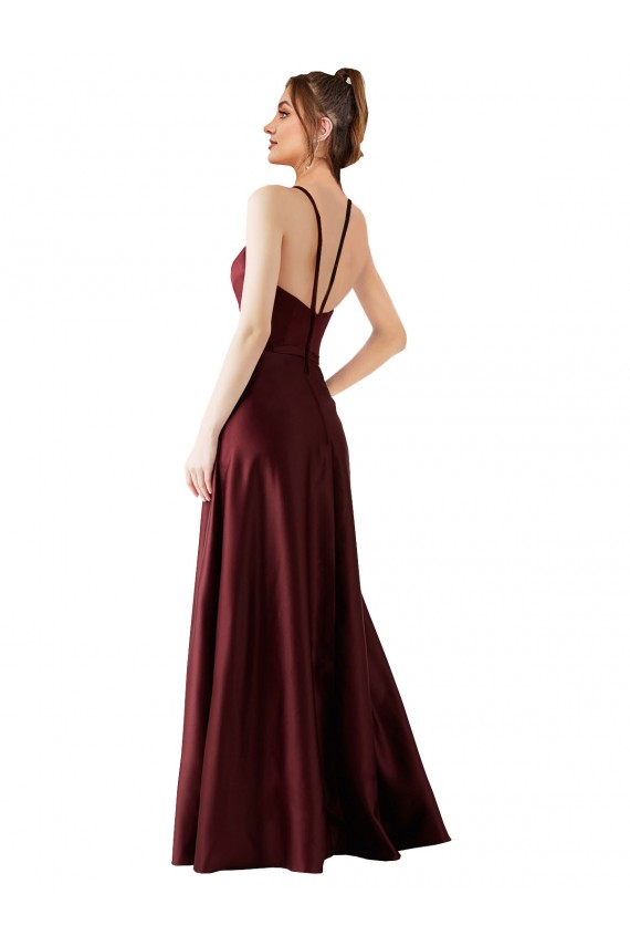 Best Sleek Satin Bridesmaids Dress with Pockets UK