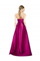 Best Sleeveless V-Neck Long Satin Bridesmaid Dress / Prom Dress with Bow Waist UK