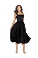 Best Short Cocktail Length Square Neck Satin Bridesmaid Dress / Prom Dress with Beading UK