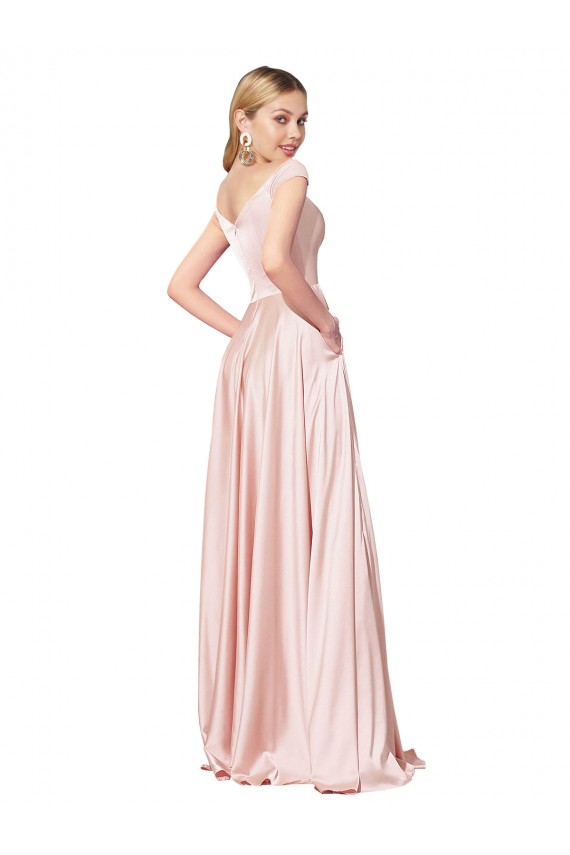Best A-Line Off the Shoulder Sweetheart Formal Satin Bridesmaid Dress / Prom Dress UK