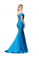 Best Off the Shoulder Long Chapel Train Formal Satin Bridesmaid Dress / Prom Dress UK
