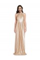 Best Floor Length Halter Neck Sparkling Formal Sequin Bridesmaid Dress / Prom Dress with Pleats UK