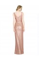 Best Draped V-Neck Striking Sheath Floor Length Formal Sequin Bridesmaid Dress / Prom Dress UK