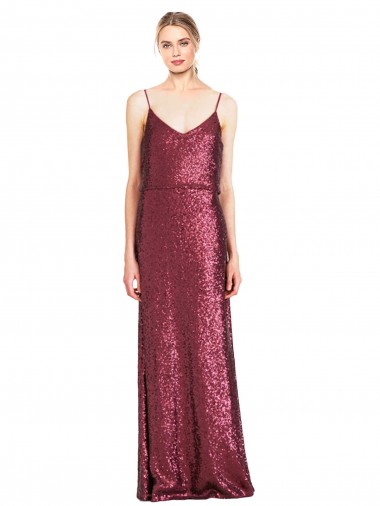 Best High Neck Halter Long Slim Formal Sequin Bridesmaid Dress / Prom Dress with V-Neck and Blouson Bodice UK