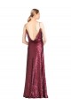 Best High Neck Halter Long Slim Formal Sequin Bridesmaid Dress / Prom Dress with V-Neck and Blouson Bodice UK