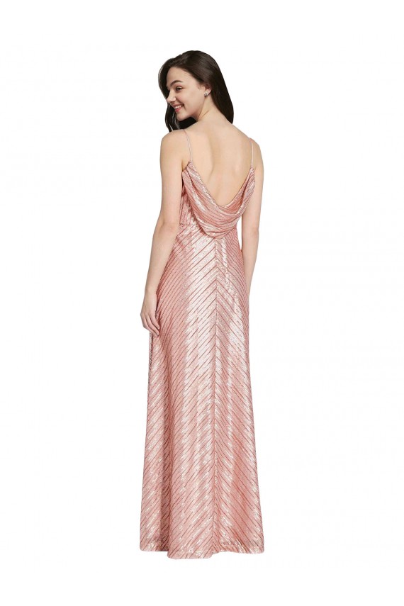 Best High Neck Low Back Sparkling Formal Sequin Bridesmaid Dress / Prom Dress UK