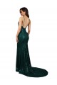 Best Fishtail Shaped V-Neck Open Back Long Formal Sequin Bridesmaid Dress / Prom Dress UK