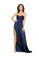 Best Knotted Sweetheart Formal Silky Satin Bridesmaid Dress / Prom Dress with High Side Split UK