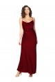 Best Cowl Neck Low Back Formal Silky Satin Bridesmaid Dress / Prom Dress with Thin Back Straps UK