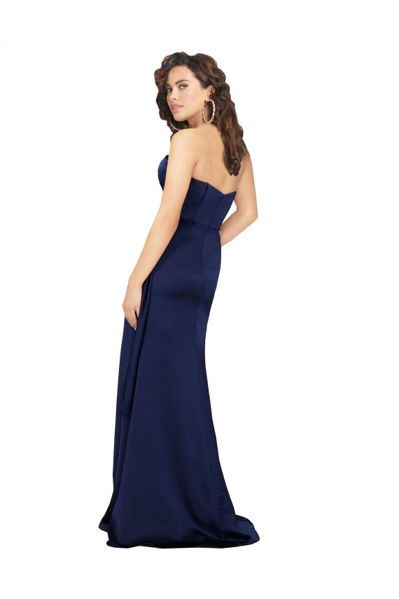 Best Floor Length Wrap Skirt Formal Silky Satin Bridesmaid Dress / Prom Dress UK