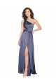 Best Draped Formal Silky Satin Bridesmaid Dress / Prom Dress with Tied Waist UK