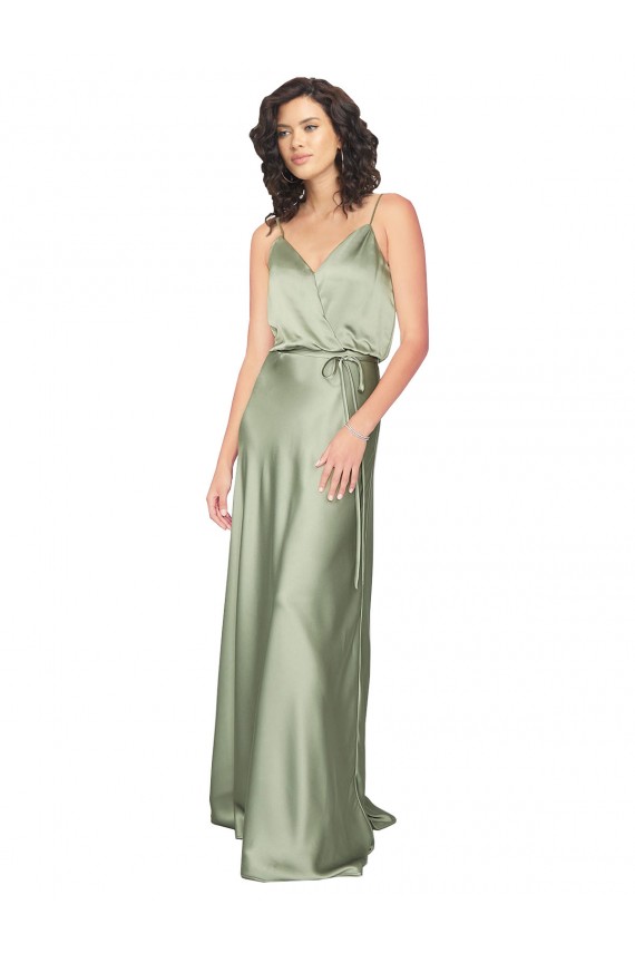 Best Formal Silky Satin Bridesmaid Dress with Tied Waist UK