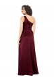 Best One Shoulder Formal Silky Satin Bridesmaid Dress / Prom Dress with Subtle Pleats UK