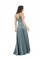 Best Formal Silky Satin Floor-Length Long Bridesmaid Dress / Prom Dress with V-Neckline UK