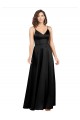 Best Formal Silky Satin Floor-Length Long Bridesmaid Dress / Prom Dress with V-Neckline UK