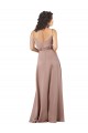 Best Subtle V-Neckline Formal Silky Satin Bridesmaid Dress with Front Button Detail UK