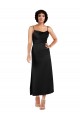 Best Cowl Neck Formal Tea-Length Short Silky Satin Bridesmaid Dress / Cocktail Prom Dress with Skirt Slit UK