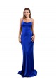 Best Open Back Cowl Neck Long Formal Silky Satin Bridesmaid Dress / Prom Dress UK