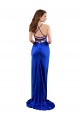 Best Open Back Cowl Neck Long Formal Silky Satin Bridesmaid Dress / Prom Dress UK