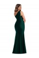 Best Cascading Bow One Shoulder Formal Silky Satin Mermaid Bridesmaid Dress / Prom Dress with Front Slit UK