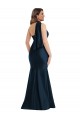Best Scarf Neck One Shoulder Formal Silky Satin Mermaid Bridesmaid Dress / Prom Dress with Front Slit UK