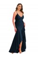 Best Pleated Wrap Ruffled High Low Formal Silky Satin Bridesmaid Dress / Prom Dress UK