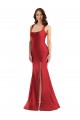 Best Square Neck Formal Silky Satin Mermaid Bridesmaid Dress / Prom Dress with Side Slit UK