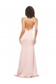 Best Full Length Ruched Formal Silky Satin Bridesmaid Dress / Prom Dress with Low Back and High Split UK