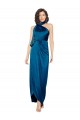Best High Halter Neck Formal Silky Satin Bridesmaid Dress / Prom Dress with Sash Overlay and Side Split UK