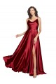 Best Cowl Neckline Long Formal Silky Satin Bridesmaid Dress / Prom Dress with Spaghetti Straps UK